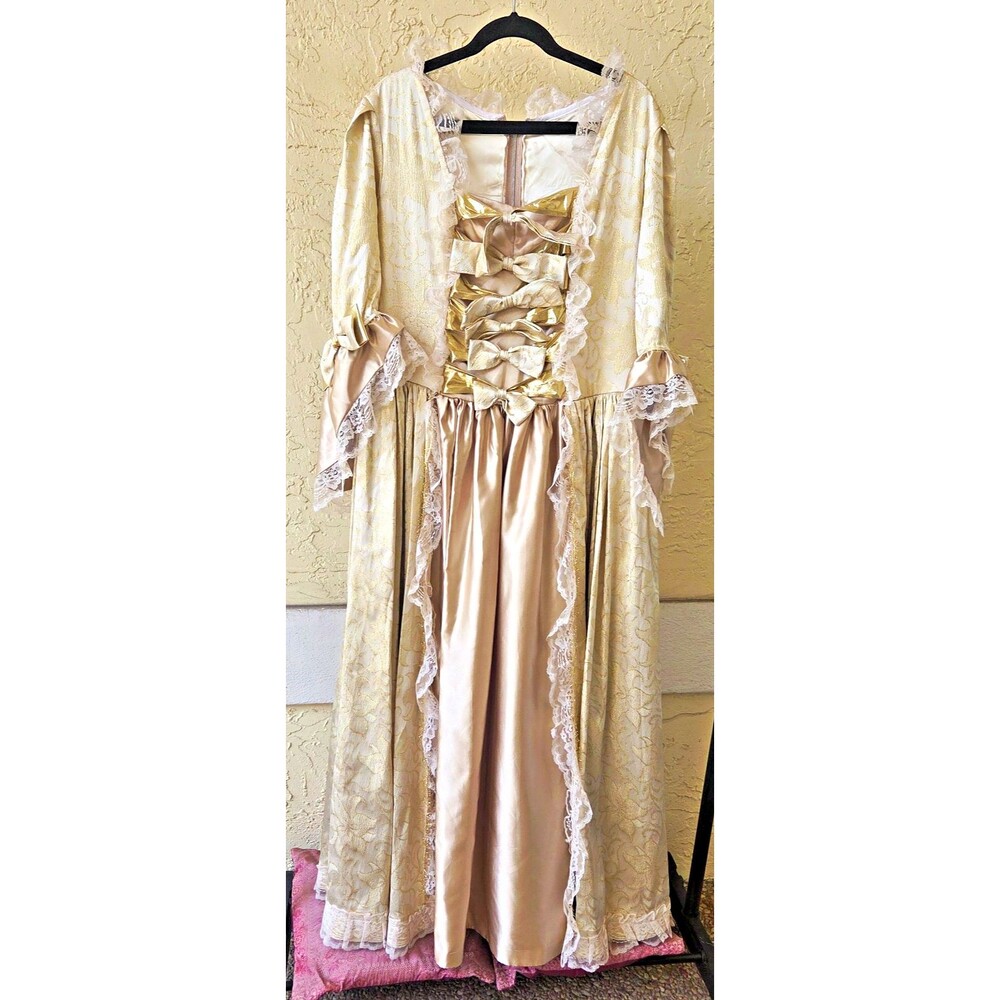 Marie Antoinette Rococo Gold Ball Gown 16/18 Costume Victorian Ren Fest Baroque